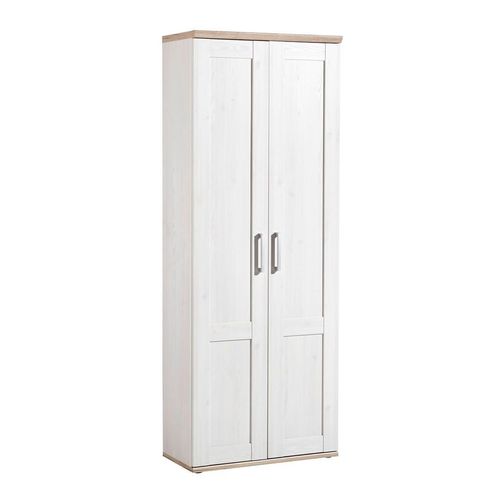 Xora Garderobenschrank Romance, Weiß, Holzwerkstoff, 4 Fächer, 76x200x38 cm, Garderobe, Garderobenschränke, Garderobenschränke