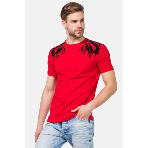 T-Shirt CIPO & BAXX "T-Shirts", Damen, Gr. S, rot, 95% Baumwolle, 5% Elasthan, bedruckt, regular fit, Rundhals, gerader Abschluss, Shirts T-Shirt, mit Totenkopf-Print, CT-376