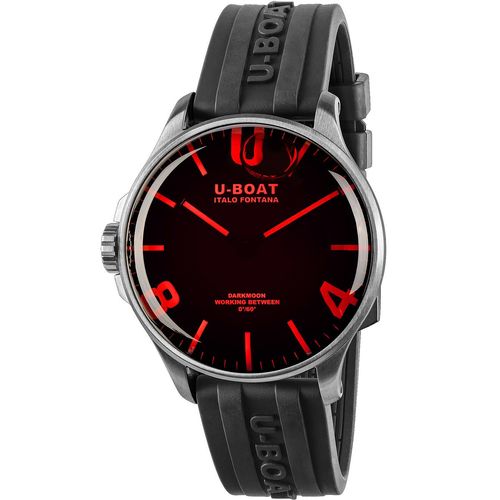 U-Boat 8465/B Darkmoon Red SS Herrenuhr 44mm 5ATM