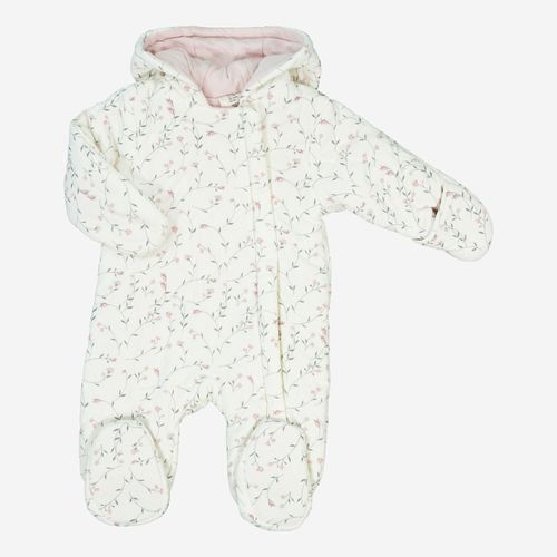 Cremefarbener Strampler mit Blumenmuster