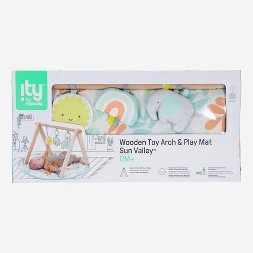 Braune Spielmatte mit Spielbogen