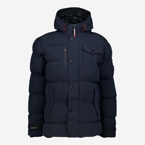 Dunkelblaue Pufferjacke mit Kapuze Image