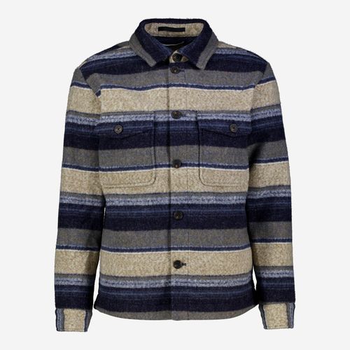 Beige-blaues Shacket mit Streifenmuster