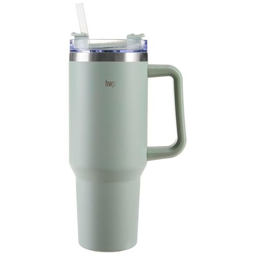 Homeware Profession. Thermobecher , Mintgrün , Metall, Kunststoff , Kreise , 1.2 L , 26.5 cm , Lfgb , doppelwandig, hält warm, kalt , Kaffee & Tee, Tassen, Thermobecher