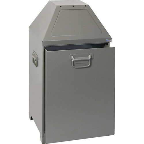 Abfallbehälter, 80 l, feuerhemmend, Einsatz herausziehbar, graualuminium kaiserkraft