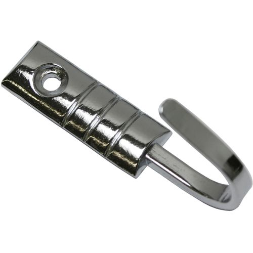 Raffhaken GARDINIA "Geo" Gr. 1, grau (chromfarben), L:2,5cm, Raffhalter, zum Raffen und Drapieren