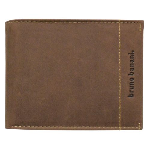 Geldbörse BRUNO BANANI, Damen, braun, Leder, vintage, Kleinlederwaren, im Querformat