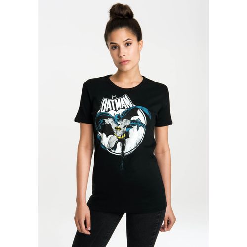 T-Shirt LOGOSHIRT "Batman - Fullmoon", Damen, Gr. XL, schwarz, 100% Baumwolle, bedruckt, normal, Rundhals, Shirts T-Shirt, mit lizenzierten Originaldesign