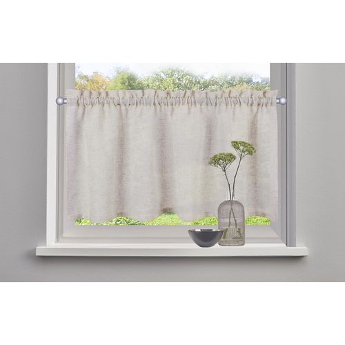 Scheibengardine MY HOME "Louvelle" Gr. 4, linen, B:120cm H:45cm, Polyester, Gardinen, Leinenoptik, Scheibengardine, modern, basic