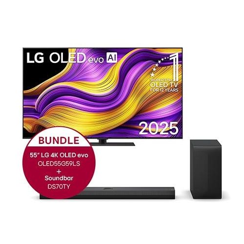LG 55″ OLED evo AI G5 4K Smart TV + 3.1.1 Kanal TV Soundbar DS70TY mit Dolby Atmos OLED55G59LS.DS70TY