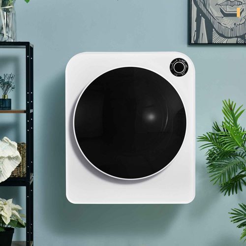 AIORBER Ablufttrockner 3kg Edelstahl, 830W, 5 Programme, Dreifachfilter, Wandmontage, leise, Überhitzungsschutz, platzsparend, Weiß