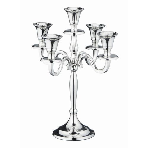 Kerzenhalter , Silber , Metall , 27 cm , zum Stellen , Dekoration, Kerzen & Zubehör, Kerzenhalter