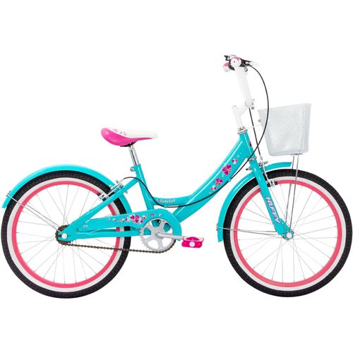 Kinderfahrrad HUFFY "Girly Girl 20-Zoll Kinderfahrrad" Gr. 28, blau, Fahrräder, Kinder, 28cm, 20 Zoll (50,80cm) hinten: 20 Zoll (50,80cm)