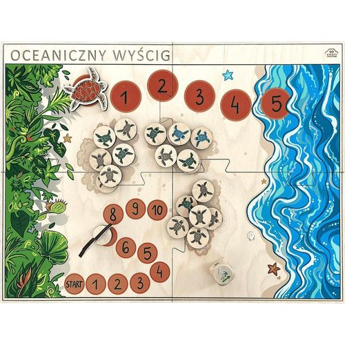 Kooperatives Familienbrettspiel aus Holz für Kinder - Ocean Race