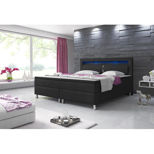 Inter Handels Boxspringbett Milano, 180x200, Schwarz