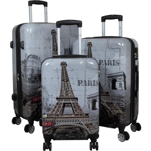 Monopol Kofferset Paris II 3-teilig bunt 36907 Koffer mit 4 Rollen