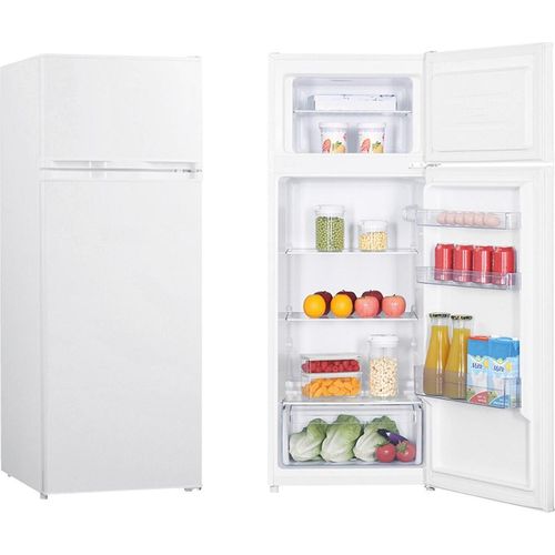 PKM GK212 W Kühl-Gefrierkombination Kühlschrank 169l Nutzinhalt Kühlteil, 37l Nutzinhalt Gefrierteil, 54,5cm Breite, weiß