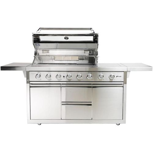 SANTOS P-618 Gasgrill Edelstahl mit 6 Hauptbrennern plus Infrarot-Heckbrenner und 800 Grad-Seitenbrenner