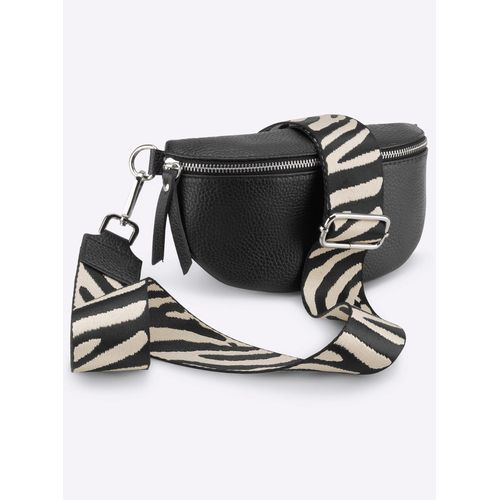 Handtasche HEINE, Damen, Gr. B/H/T: 22cm x 13cm, schwarz, Kunstfaser, Kunststoff, Leder, Metall, Polyester, unifarben, Taschen