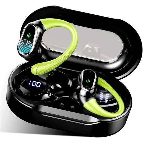In-Ear-Kopfhörer mit 4 ENC Mic, 50H Spielzeit Tiefer Bass , Kabellose Kopfhörer IP7 Wasserdicht Ohrhörer LED-Anzeige USB-C Touch Control mit Ohrhaken