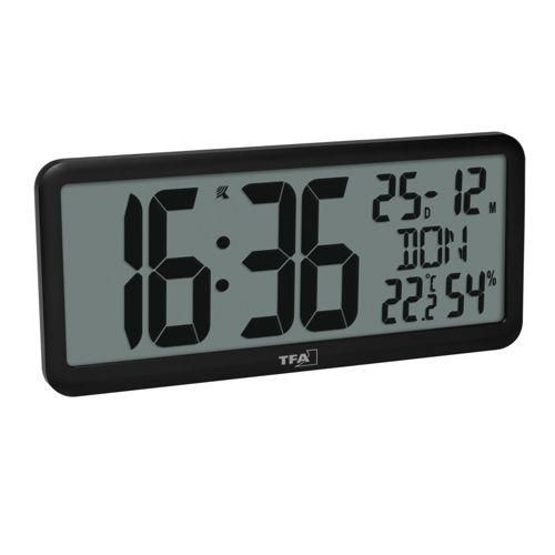 TFA 60.4525.01 schwarz Digitale Funkuhr mit Raumklima