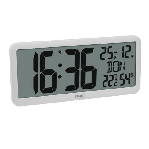 TFA 60.4525.02 weiß Digitale Funkuhr mit Raumklima