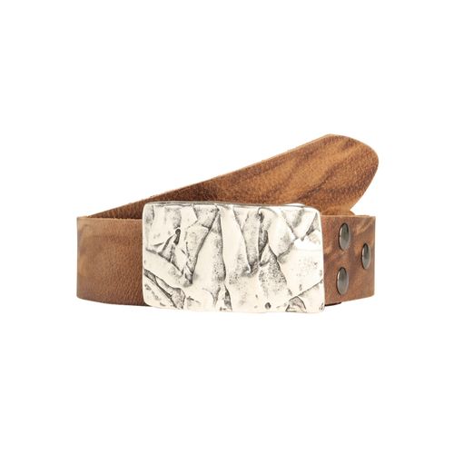 Ledergürtel RETTUNGSRING GÜRTEL, Damen, Gr. 11,5, braun (cognac), Leder, unifarben, Gürtel, mit austauschbarer Schließe »Felswand Silber«