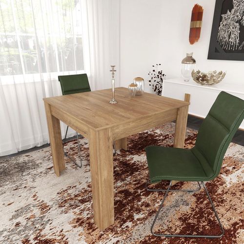 Skye Decor, Single 90 - Caucasian, Oak, Esstisch, Eiche, 100 % MELAMINBESCHICHTETE SPANPLATTEN, 90 x 90 x 78 cm