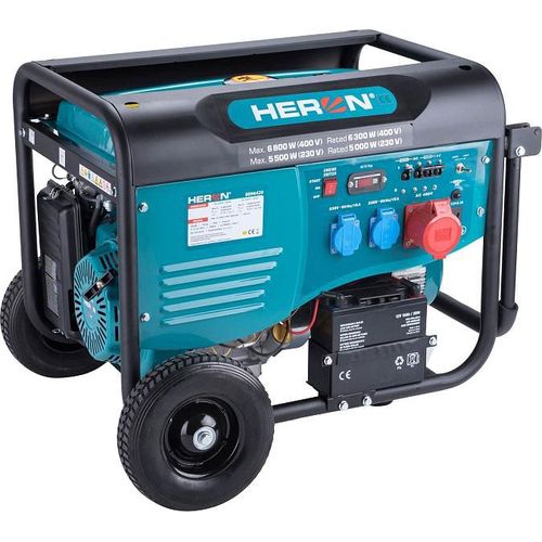 Stromerzeuger HERON frame Benzin, 6,8kW, 400V, elektrischer Start