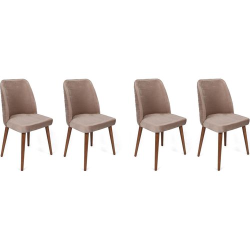 Skye Decor, Tutku-344 V4, Stuhlset (4 Stück), Beige, 100 % METALL, 50 x 49 x 90 cm