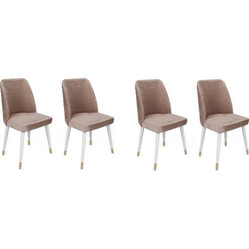 Skye Decor, Hugo-404 V4, Stuhlset (4 Stück), Beige, 100 % METALL, 50 x 49 x 90 cm