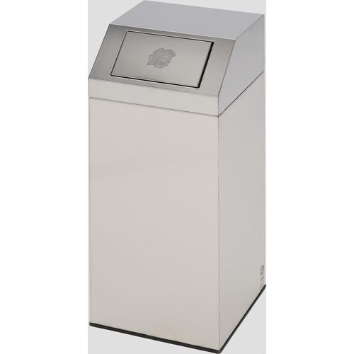 Robuster Werstoffsammler mit abnhembarem Kopfteil | 45 Liter, HxBxT 79x32x32cm | Edelstahl