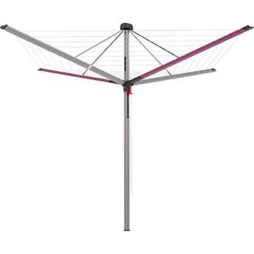 Wäschespinne Vento | 4 Tragarmen | 8 Leinenreihen | Aluminium | Sommerflieder| Hx 205x290cm | Geschlossene Rundform mit Abdeckkappe und Leineneinzug