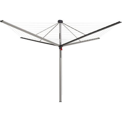 Wäschespinne Vento | 4 Tragarmen | 10 Leinenreihen | Aluminium | Anthrazit | Hx 205x340cm | Geschlossene Rundform mit Abdeckkappe und Leineneinzug