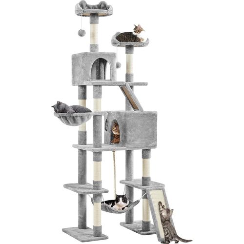 Katzenkratzbaum XXL mit mehreren Etagen und Hängematte - Perfekt für große Katzen