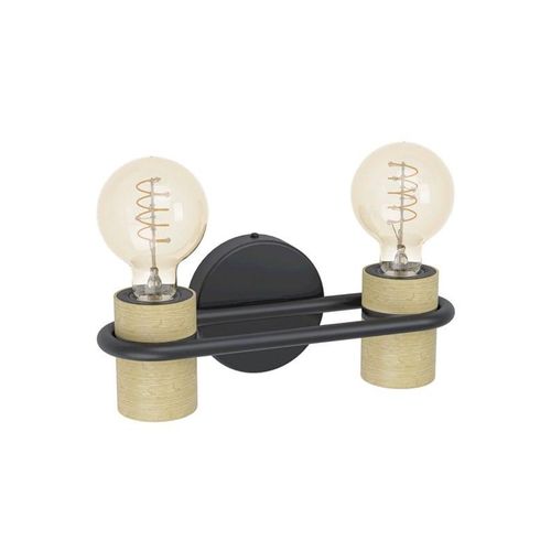 EGLO CHIEVELEY WALL 2XE27 SCHWARZ/NATUR FSC