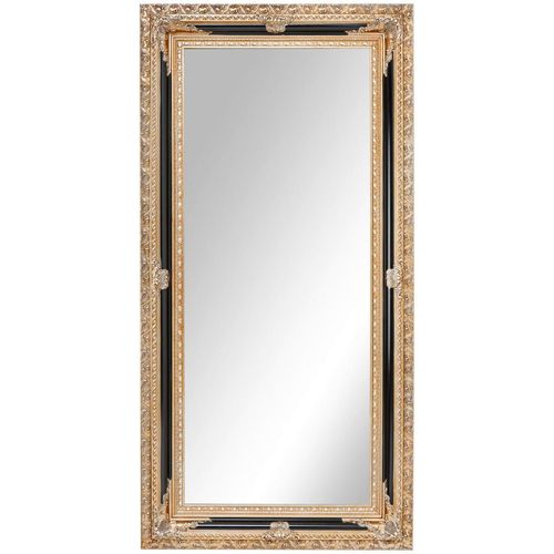 Landscape Wandspiegel, Gold, Holz, Glas, massiv, rechteckig, 100x200x7.1 cm, senkrecht und waagrecht montierbar, Ganzkörperspiegel, Spiegel, Wandspiegel