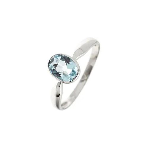 Silberring JOBO Gr. 56, silber (silber 925), Fingerringe, Damen, 56, Silber 925 (Sterlingsilber), Silberring, 925 Silber mit Blautopas