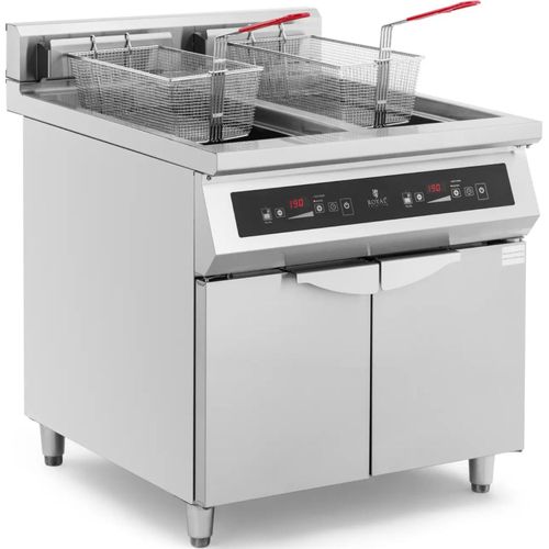 Expondo Royal Catering Induktionsfritteuse - 2 x 30 l - 20 000 W - 400 V - Unterschrank - Timer -