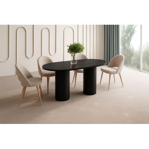 Design Esstisch Tisch Roseo oval 150x75x80 cm Esszimmer Pastellkollektion