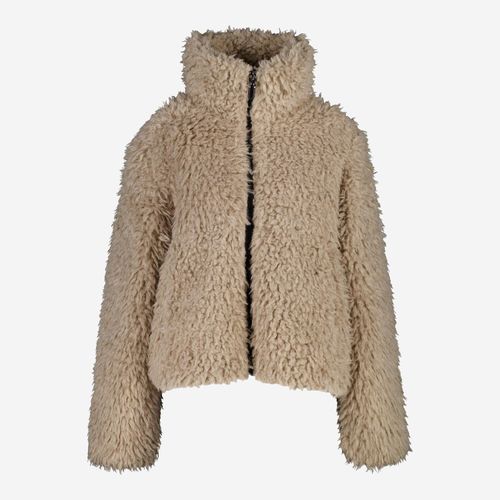 Beige und braune La Terry Jacke aus Kunstfell