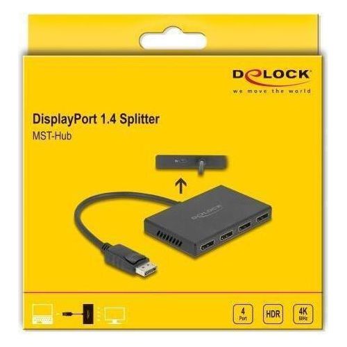 DELOCK DeLOCK DisplayPort 1.4 Splitter 1 x DisplayPort in auf 4 x DisplayPort out