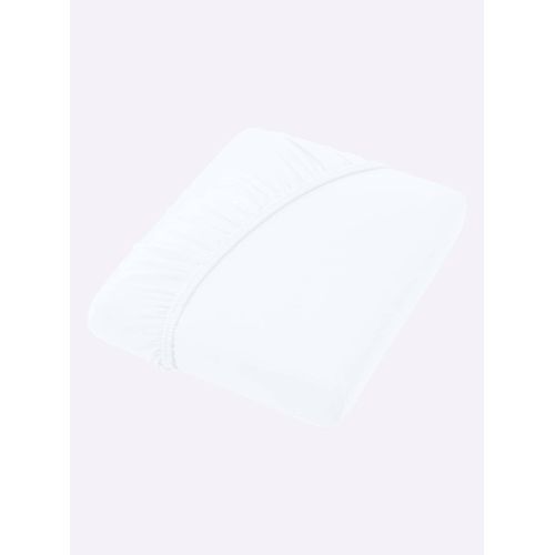 Betttuch WÄSCHEPUR Gr. 3, weiß, B:200cm L:200cm, Jersey, 97% Baumwolle, 3% Elasthan, Bettlaken