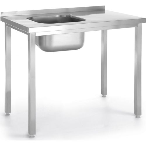 Einbeckenspüle links Budget Line STAL 1000 x 600 x 850 cm - Hendi 816790