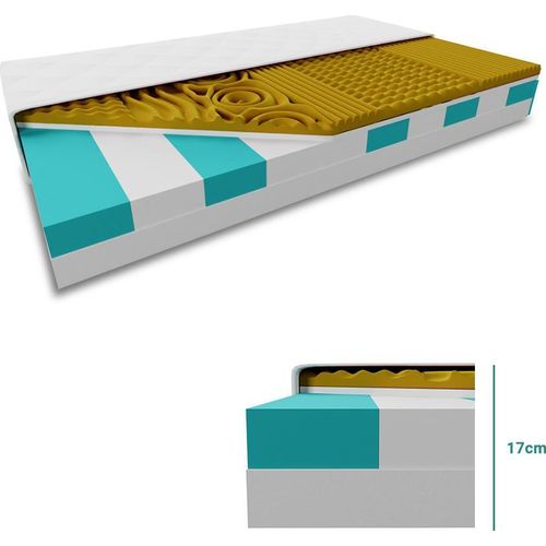 Schaumstoff-Matratze VISCO MEMORY 17 cm 80 x 200 cm Matratzenschutz: Einschließlich Matratzenschutz