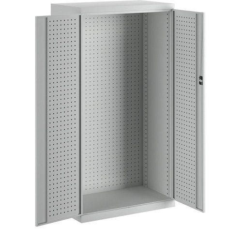 Werkzeugschrank Leergehäuse, Türinnenseiten und Rückwand mit Lochprägung, Türen grau kaiserkraft