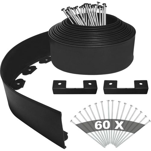 Kunststoff-Rasenkante 20 m YEEBECA 10 cm + 60 Pflöcke