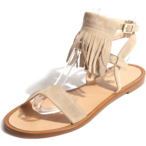 B0383 sandalo donna PENNYBLACK scarpa frange beige Schuh Frau