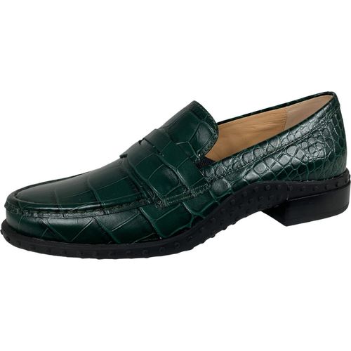 F27 mocassino donna TOD'S grün kostbare Druckeffekt Schuhe loafer Frauen