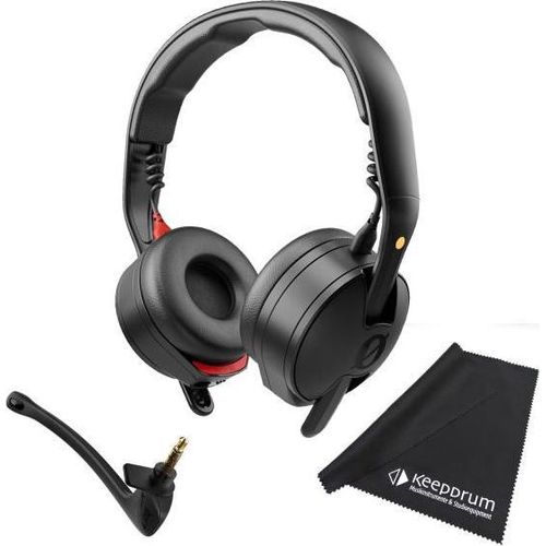 Rode Kopfhörer NTH-50 mit Headset-Mikrofon und Tuch